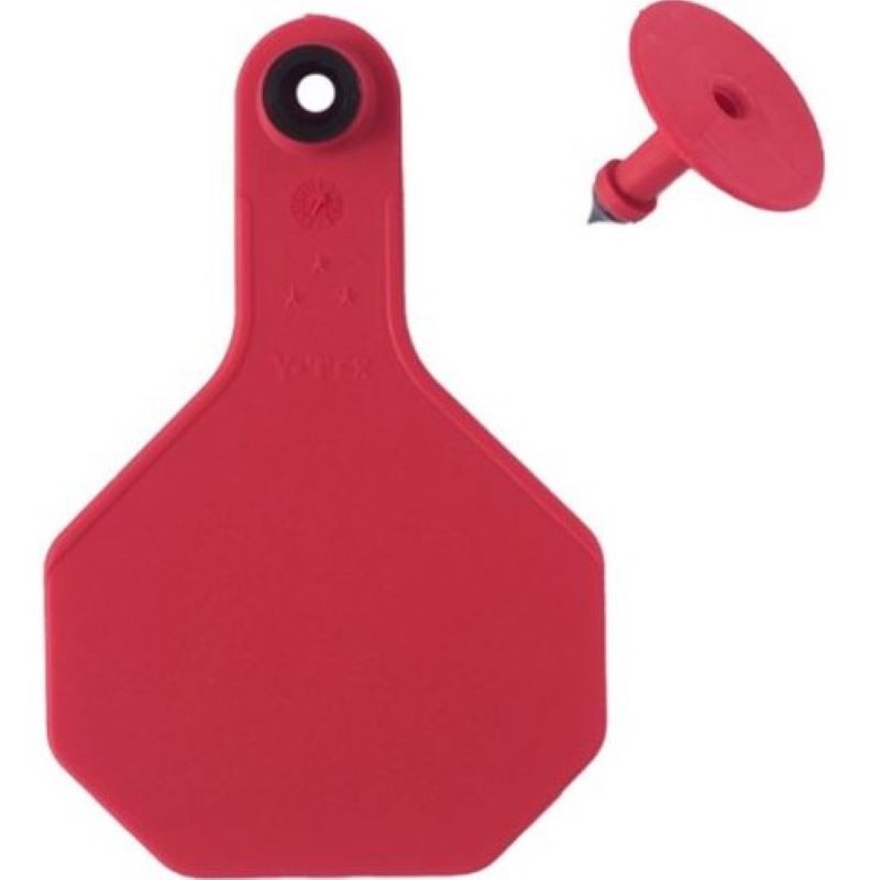 Y-Tex 3 Star Red Blank Tag 25 Ct for Cattle