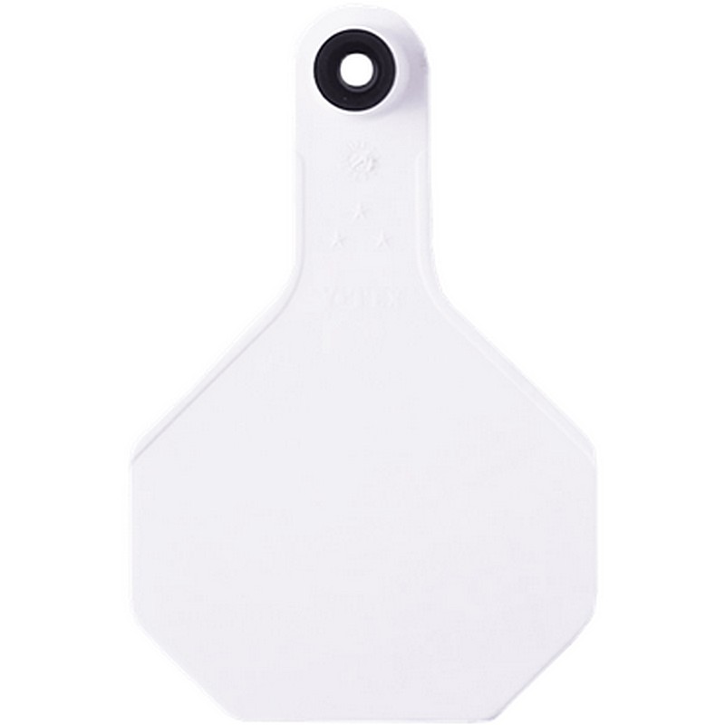 Y-Tex 3 Star White Blank Ear Tag 25ct for Cattle