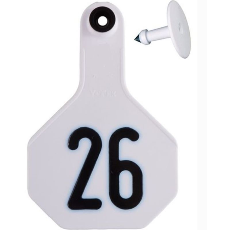 Y-Tex 3 Star White Ear Tag 26-50 for Cattle