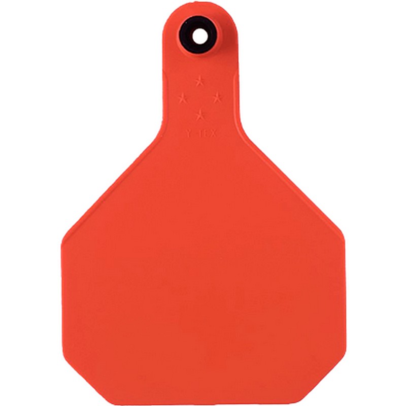 Y-Tex 4 Star Orange Blank Ear Tags 25Ct for Cattle