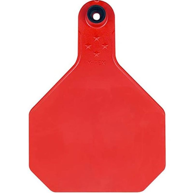 Y-Tex 4 Star Red Blank Ear Tags 25 Ct for Cattle