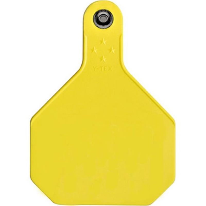 Y-Tex 4 Star Yellow Blank Ear Tags 25 Ct for Cattle