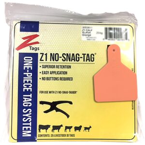 Z1 No Snag Blank Calf Tag Orange 25Ct