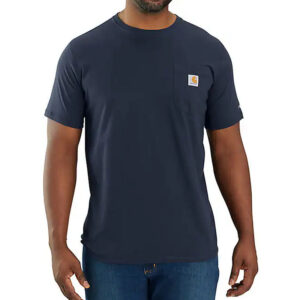 Carhartt Mens Force Relaxed Fit Short Sleeve Pocket T Shirt Navy