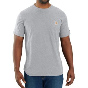 Carhartt Mens Force Short Sleeve Pocket T-Shirt Relaxed Fit Heather Gray
