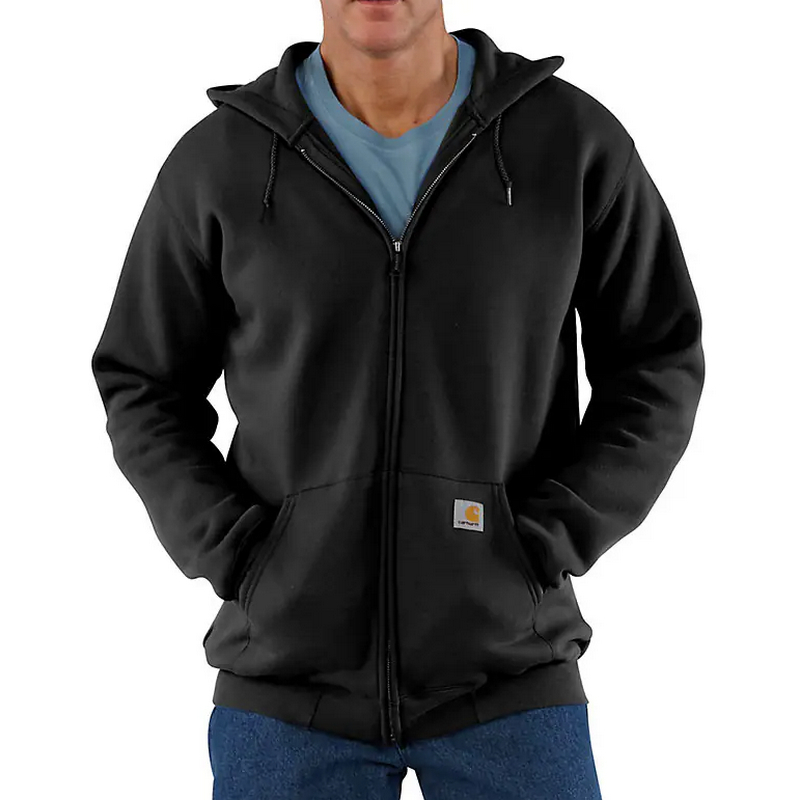 Carhartt Mens Full Zip Sweatshirt Midweight Loose Fit Black