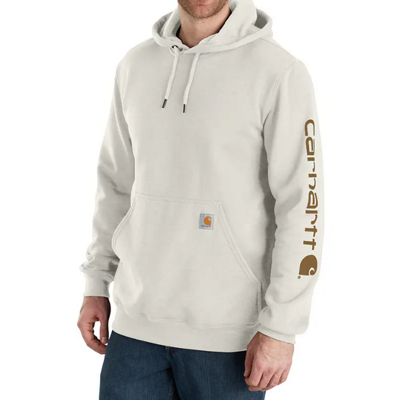 Carhartt Mens Hoodie Midweight Loose Fit Sleeve Logo Malt