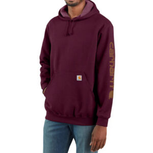 Carhartt Mens Hoodie Midweight Loose Fit Sleeve Logo Port