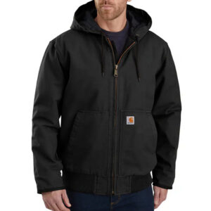 Carhartt Mens Insulated Active Jacket Loose Fit Washed Duck Black