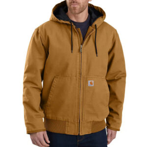 Carhartt Mens Insulated Active Jacket Loose Fit Washed Duck Carhartt Brown