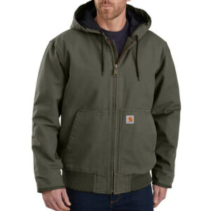 Carhartt Mens Insulated Active Jacket Loose Fit Washed Duck Moss