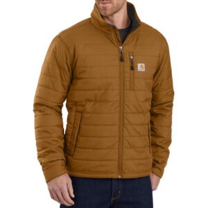 Carhartt Mens Rain Defender Insulated Jacked Relaxed Fit Lightweight Carhartt Brown