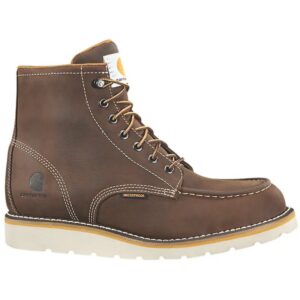 Carhartt Mens Waterproof Moc Toe Wedge 6” Boot Dark Brown Oil Tanned