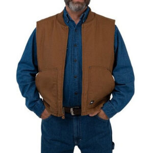 Key Mens Berber Lined Vest Saddle Brown