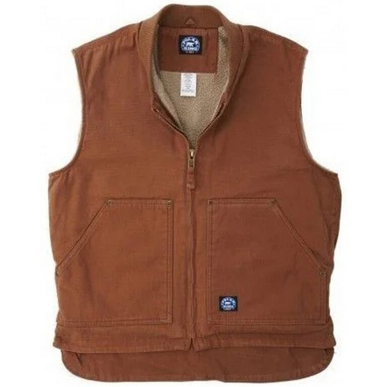 Key Mens Berber Lined Vest Saddle Brown close