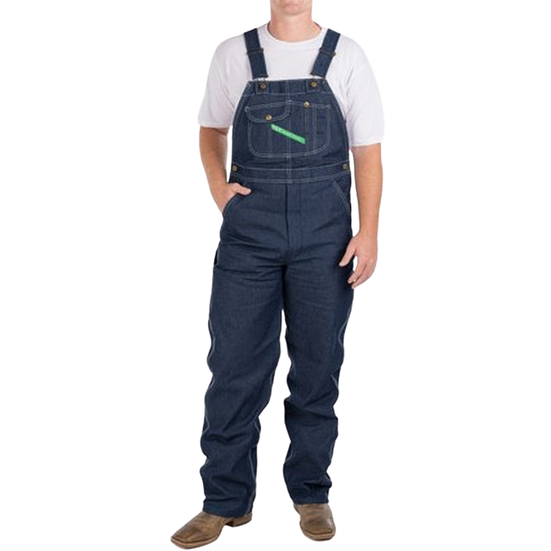 Key Mens Denim Bib Overall Indigo Denim Rigid