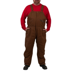 Key Mens Insulated Duck Bib Overalls Saddle Brown