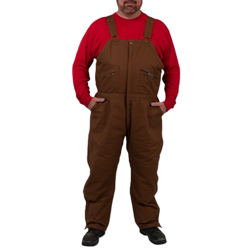 Key Mens Insulated Duck Bib Overalls Saddle Brown