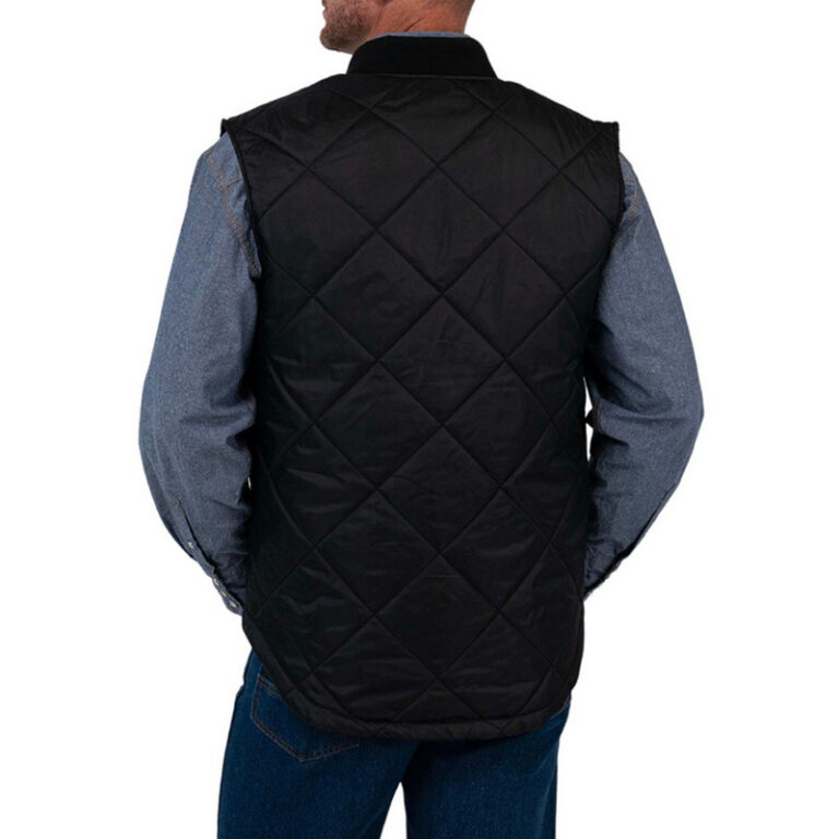 Key Mens Montana Vest Quilted Black Back