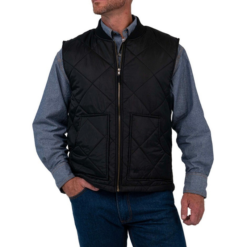 Key Mens Montana Vest Quilted Black