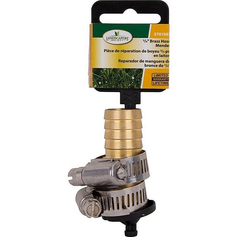 Landscapers Select Hose Mender 3-4” Male Brass and Silver