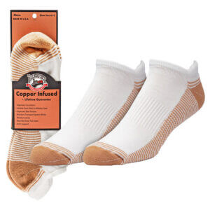 Railroad Sock Inc Mens Copper No Show Socks White 2-Pair