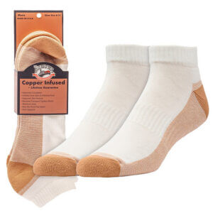 Railroad Sock Inc Mens CopperQuareter Socks White 2-Pair