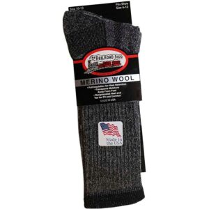 Railroad Sock Inc Mens Merino Wool Boot Sock Black 1-Pair