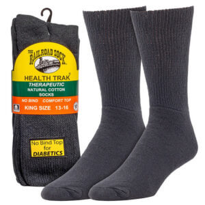 Railroad Sock Inc Mens Therapeutic Sock King Size Black 2-Pair