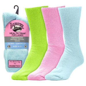 Railroad Sock Inc Womens Therapeutic Crew Sock Pastel 3-Pair