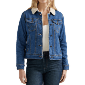 Wrangler Womens Retro Sherpa Lined Western Denim Jacket