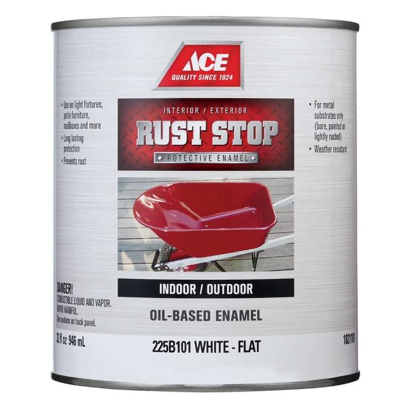 Ace Rust Stop Oil Based Enamel Flat White 1 qt