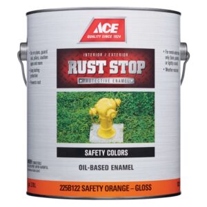 Ace Rust Stop Oil Based Enamel Gloss Safety Orange Paint 1 gal