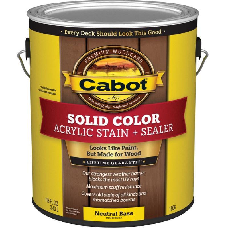 Cabot Solid Color Acrylic Stain+Sealer Neutral Base 1 gal