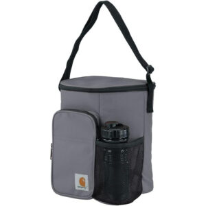 Carhartt 10 Can Insulated Vertical Cooler with Water Bottle Grey