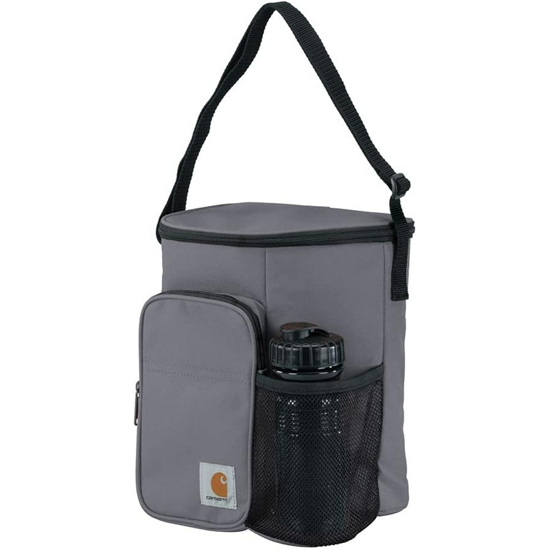 Carhartt 10 Can Insulated Vertical Cooler with Water Bottle Grey