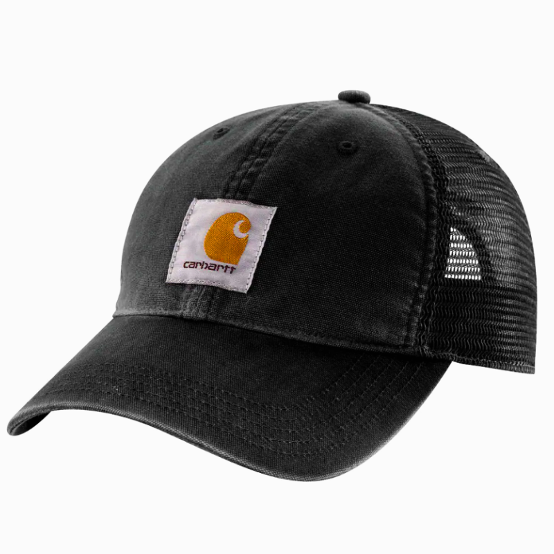 Carhartt Canvas Mesh Back Logo Hat Black