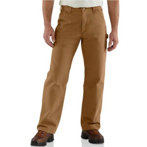 Carhartt Mens Flannel Lined Utility Work Pant Loose Fit Washed Duck Carhartt Brown