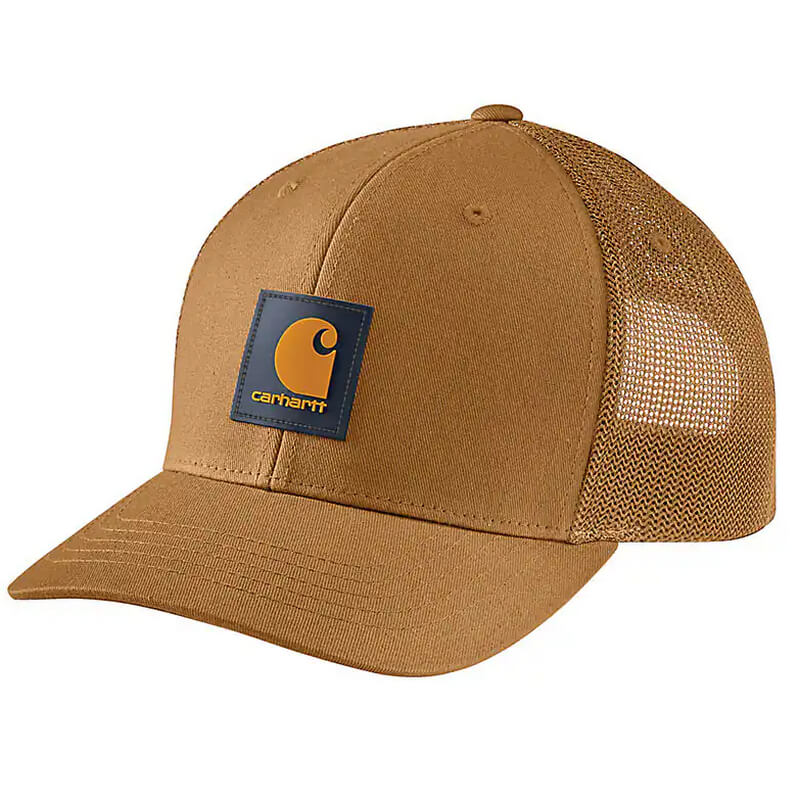 Carhartt Rugged Flex Twill Mesh Back Logo Patch Cap Carhartt Brown