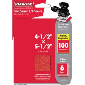 Diablo Sandpaper 100 Grit 4.5 x 5.5 inch 6 Ct