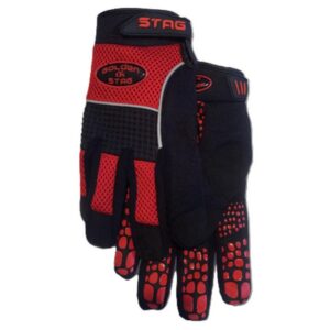 Golden Stag All Purpose Grip Mechanic Gloves Black Red