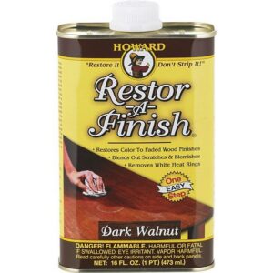 Howard Restor A Finish Wood Restorer Semi Transparent Dark Walnut 16 oz