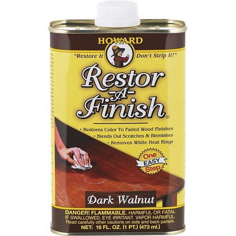 Howard Restor A Finish Wood Restorer Semi Transparent Dark Walnut 16 oz