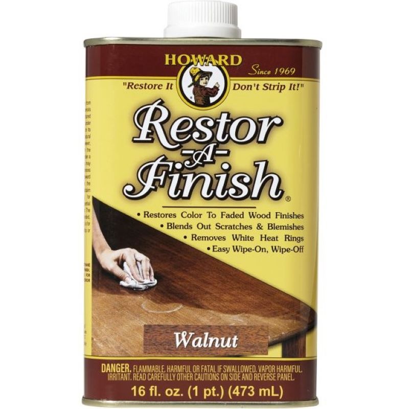 Howard Restor A Finish Wood Restorer Semi Transparent Walnut 16 oz