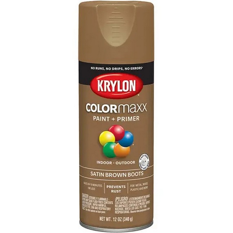 Krylon ColorMaxx Satin Brown Spray Paint 12 oz