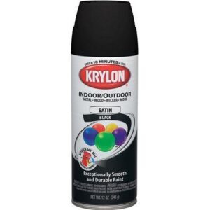 Krylon CoverMaster Spray Paint+Primer Satin Black 12 oz