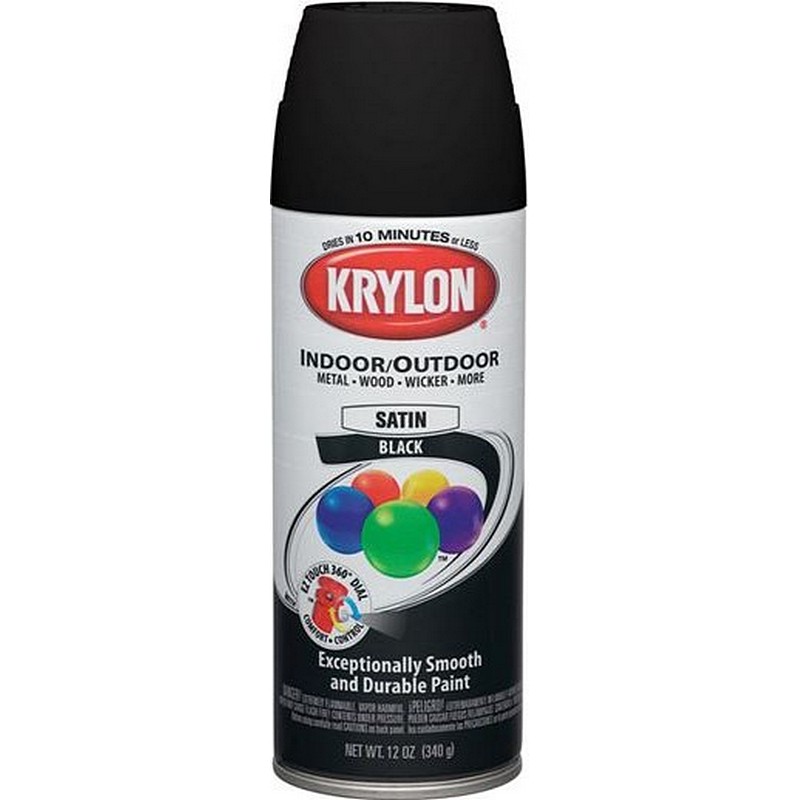 Krylon CoverMaster Spray Paint+Primer Satin Black 12 oz