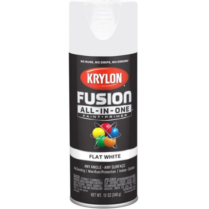 Krylon Fusion All In One Spray Paint+Primer Flat White 12 oz