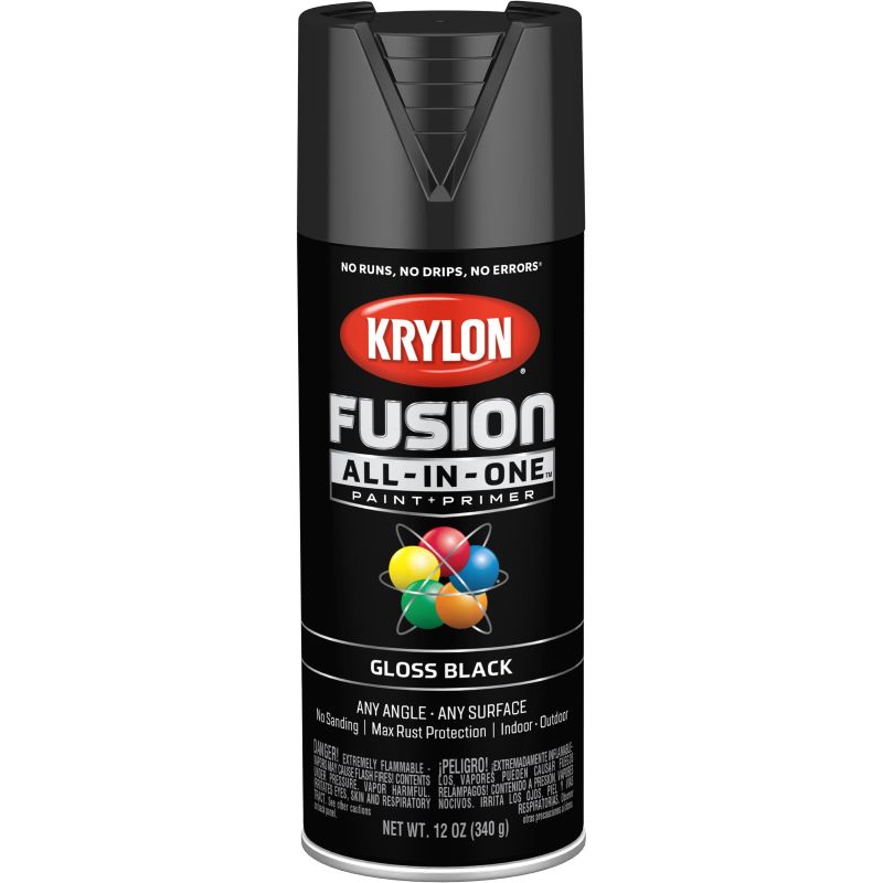 Krylon Fusion All In One Spray Paint+Primer Gloss Black 12 oz