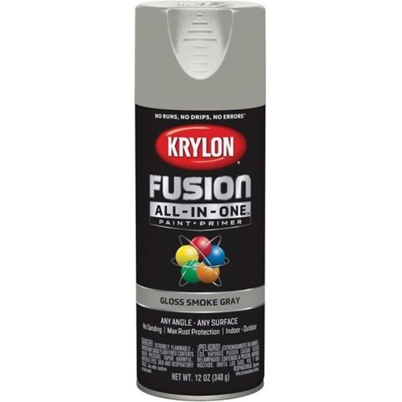 Krylon Fusion All In One Spray Paint+Primer Gloss Smoke Gray 12 oz